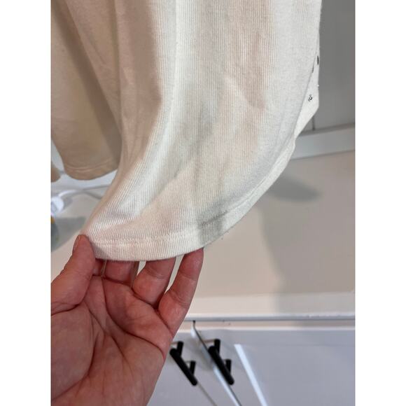 Belldini Small White Cowl Neck Top Embellished Glam Soft Stretch Knit Sweater - Picture 5 of 11